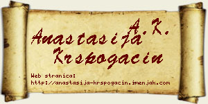 Anastasija Krspogačin vizit kartica